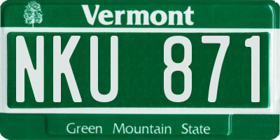 VT license plate NKU871