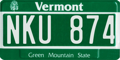 VT license plate NKU874
