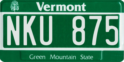 VT license plate NKU875