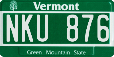 VT license plate NKU876