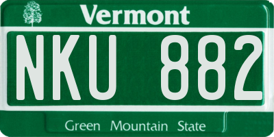 VT license plate NKU882