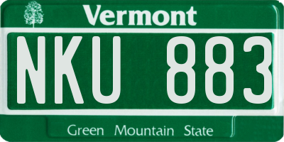 VT license plate NKU883