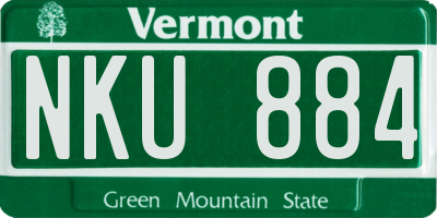 VT license plate NKU884