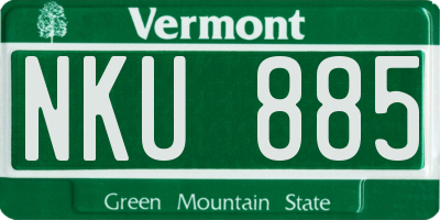 VT license plate NKU885