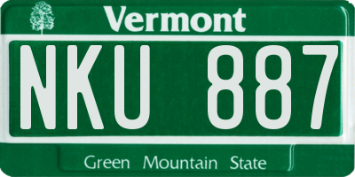 VT license plate NKU887