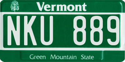VT license plate NKU889