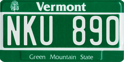 VT license plate NKU890