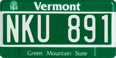VT license plate NKU891