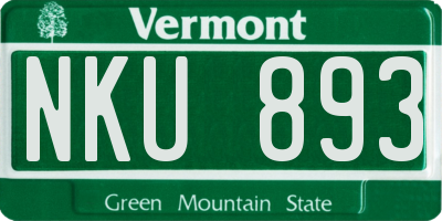 VT license plate NKU893