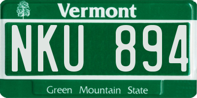 VT license plate NKU894