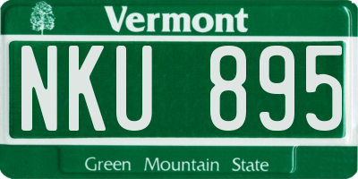 VT license plate NKU895