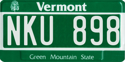 VT license plate NKU898