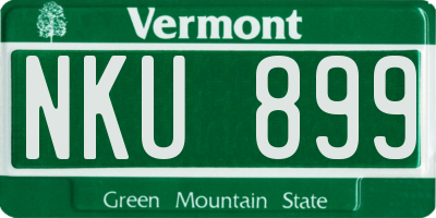 VT license plate NKU899