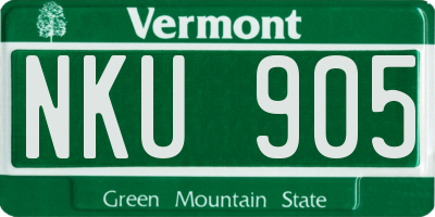 VT license plate NKU905