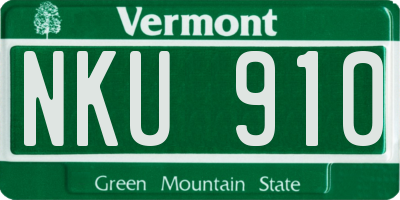 VT license plate NKU910
