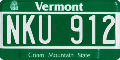 VT license plate NKU912