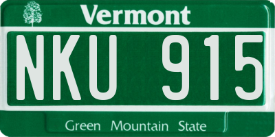 VT license plate NKU915
