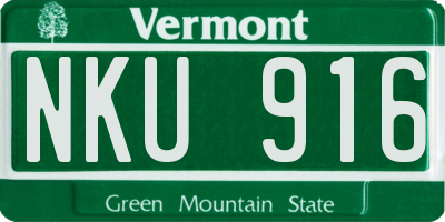 VT license plate NKU916