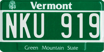 VT license plate NKU919