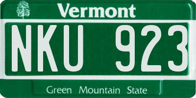 VT license plate NKU923