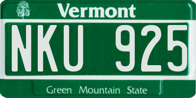 VT license plate NKU925