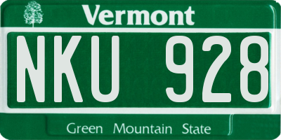 VT license plate NKU928