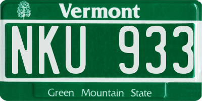 VT license plate NKU933