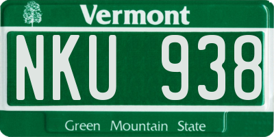 VT license plate NKU938