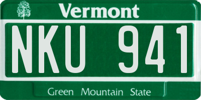 VT license plate NKU941