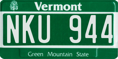 VT license plate NKU944