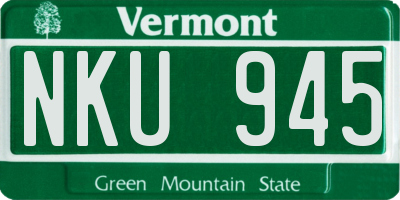 VT license plate NKU945