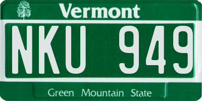 VT license plate NKU949