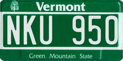 VT license plate NKU950
