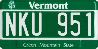 VT license plate NKU951