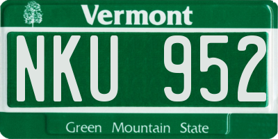 VT license plate NKU952