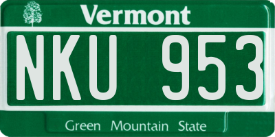 VT license plate NKU953