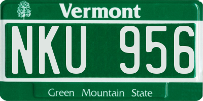 VT license plate NKU956