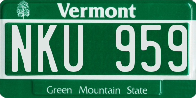 VT license plate NKU959