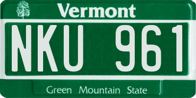 VT license plate NKU961