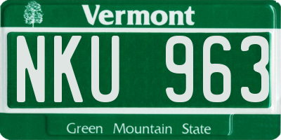 VT license plate NKU963