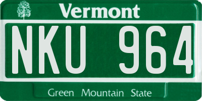 VT license plate NKU964