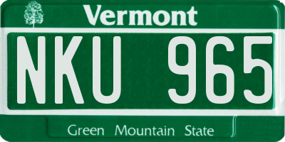 VT license plate NKU965