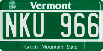 VT license plate NKU966