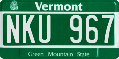VT license plate NKU967