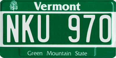 VT license plate NKU970