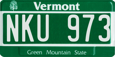 VT license plate NKU973