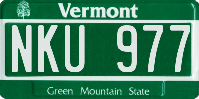 VT license plate NKU977