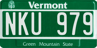 VT license plate NKU979