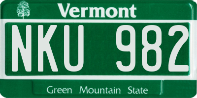 VT license plate NKU982