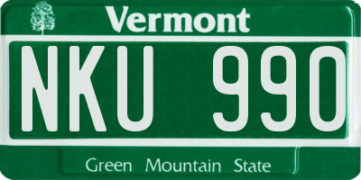 VT license plate NKU990